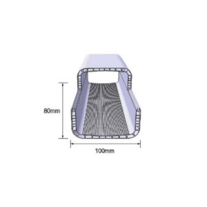Urban Hydro NFT Rinne 100×80 mm – mit Loch, 2 Schichten, innen schwarz, 250 cm