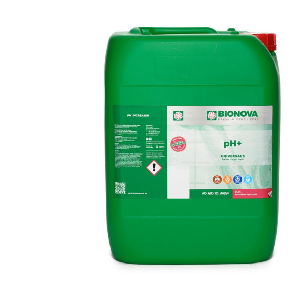 BioNova pH+ (KOH 24.5% potassium hydroxide) 20 l - (mehrsprachiges Etikett inkl. DE)