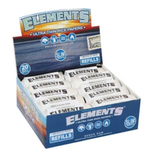 ELEMENTS Slim Rolling Papers 5 m – Refill Box (20 Stk)