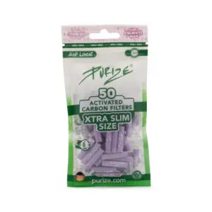 PURIZE Aktivkohlefilter XTRA Slim Size – Beutel, 50 Stück, Lila