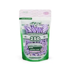 PURIZE Aktivkohlefilter XTRA Slim Size, Beutel 250 Stück, lila