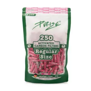 PURIZE Aktivkohlefilter Regular Size, Beutel 250 Stück, rosa