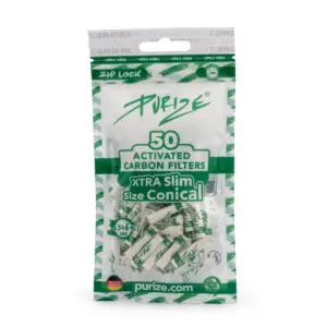 PURIZE Aktivkohlefilter XTRA Slim Size konisch – Beutel, 50 Stück, Weiß