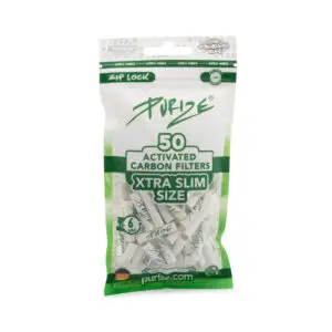 PURIZE Aktivkohlefilter XTRA Slim Size – Beutel, 50 Stück, Weiß