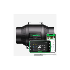 VIVOSUN AeroZesh T6 Inline-Lüfter 6″ mit E42AP Temperatur- und Feuchtigkeits-WiFi-Controller, PWM-gesteuerter EC-Lüfter für Growzelt-Belüftung