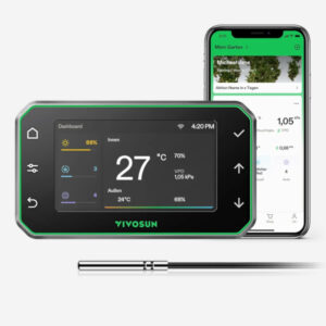VIVOSUN GrowHub Controller E42+ , Smarter WiFi-Umgebungscontroller mit Temperatur-, Luftfeuchtigkeits-, Timer-, Zyklus- und Zeitplansteuerung für Growzelt-Kühlung, Belüftung und Beleuchtung
