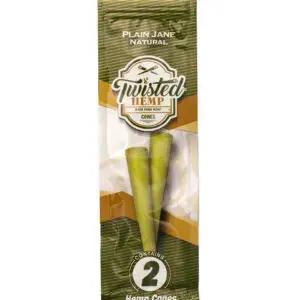 Gedrehter Hanfkegel, Plain Jane, 2 Stk. pro Packung