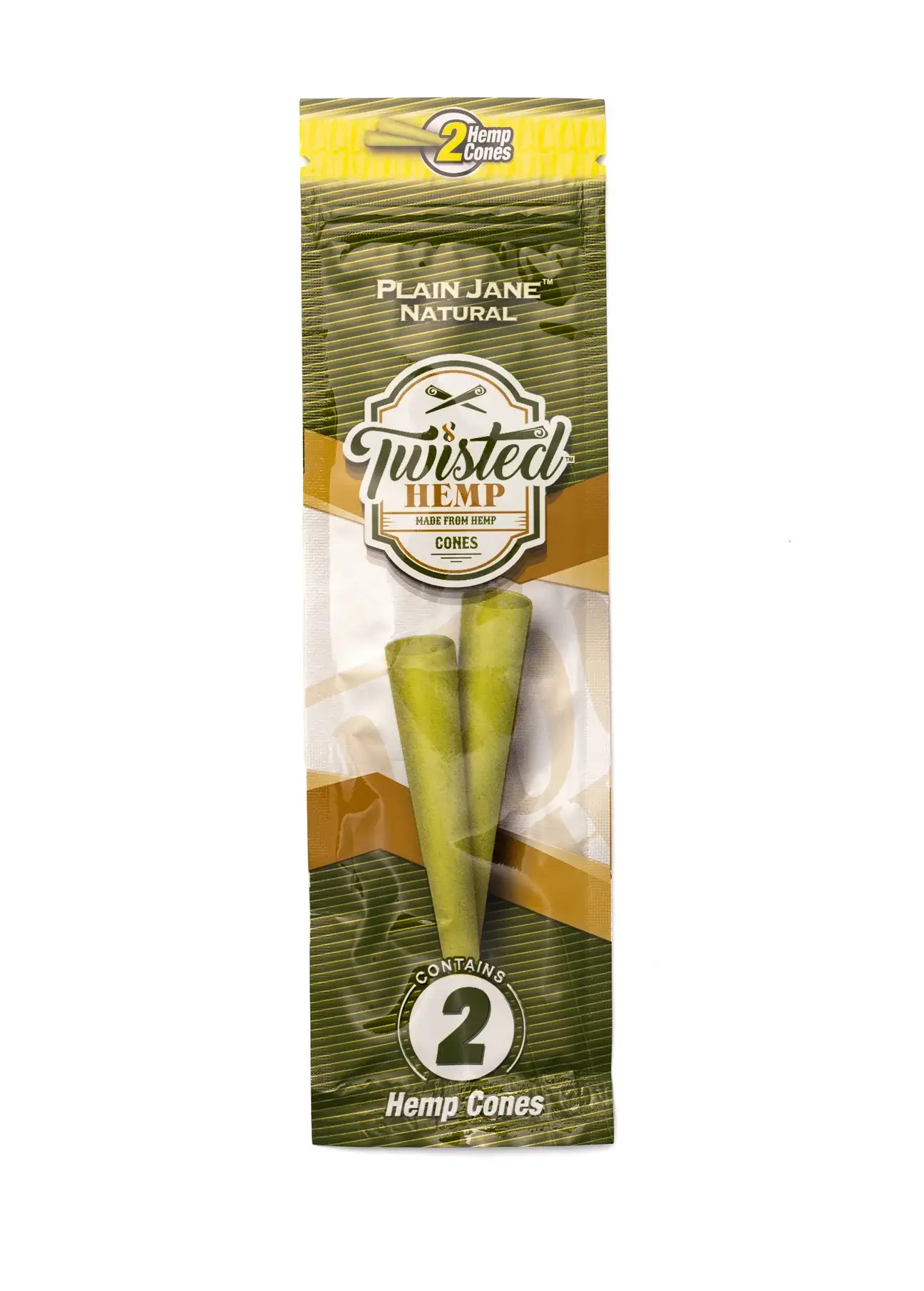 Gedrehter Hanfkegel, Plain Jane, 2 Stk. pro Packung