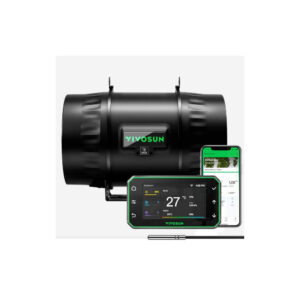 VIVOSUN AeroZesh T8 Inline-Lüfter 8″ mit E42AP Temp.- und Feuchtigkeits-WiFi-Controller, PWM-gesteuerter EC-Lüfter für die Belüftung von Growzelten