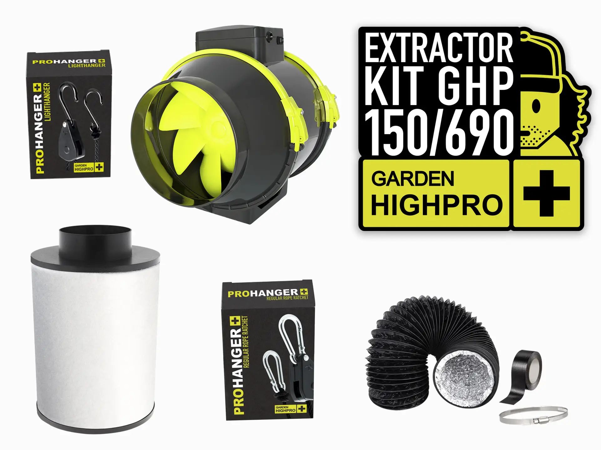 GARDEN HIGH PRO Extraktionsset 150 mm, 690 m³/h