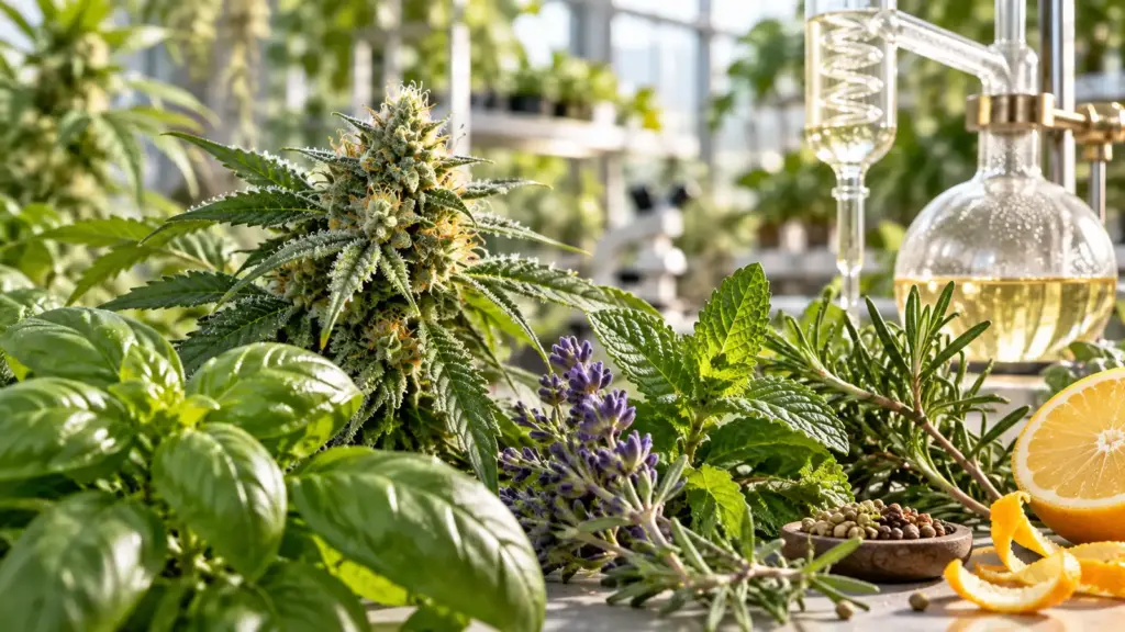 Aromatische Kräuter und Zitrusschalen als natürliche Terpenquellen