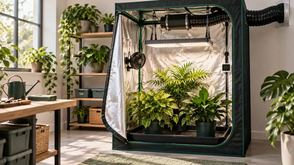 Tidy Indoor-Aufzuchtanlage mit LED, Abluft, Umluft und Klimasensor