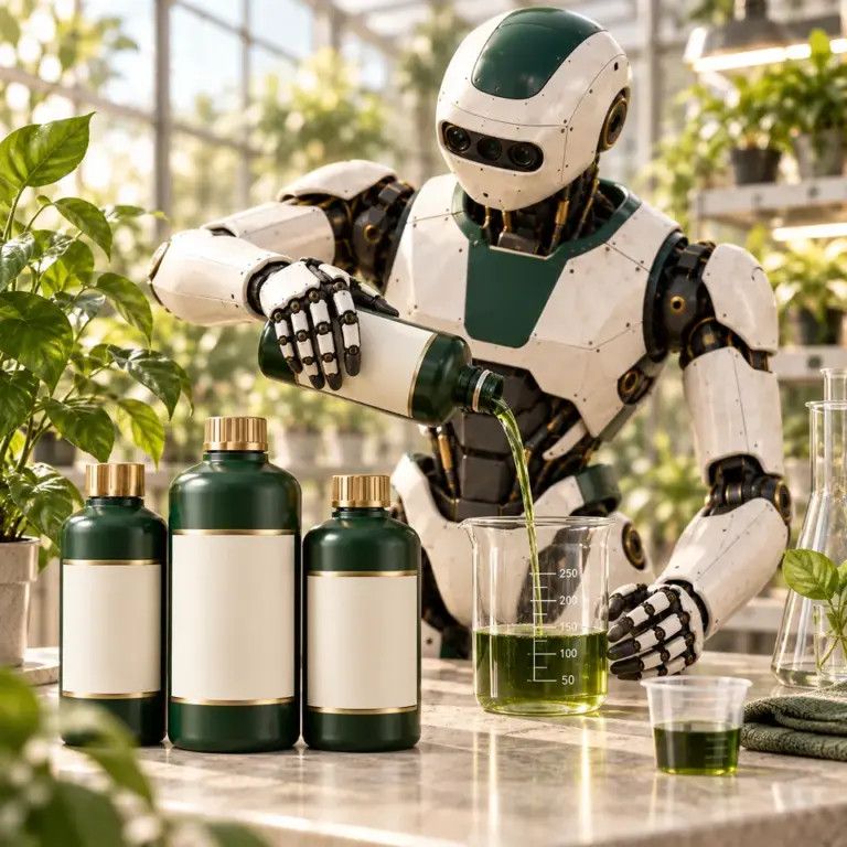 Roboter arbeitet mit Golden Green Nutrients