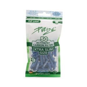 PURIZE Aktivkohlefilter XTRA Slim Size – Beutel, 50 Stück, Blau