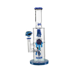 Glas-Bong CALVO Shower Perc Bee, blau, 35 cm, Schliff 14 mm