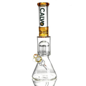 Glasbong CALVO Tree Perc Beaker, bernsteinfarben, 42 cm, Schliff 14 mm