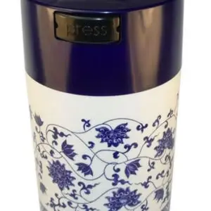TightVac Vakuumdose, 570 ml – Blumenmotiv, blauer Deckel