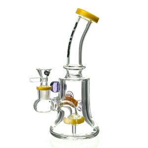 Glas-Rig CALVO Aqua Rig, gelb, 19 cm, Schliff 14 mm